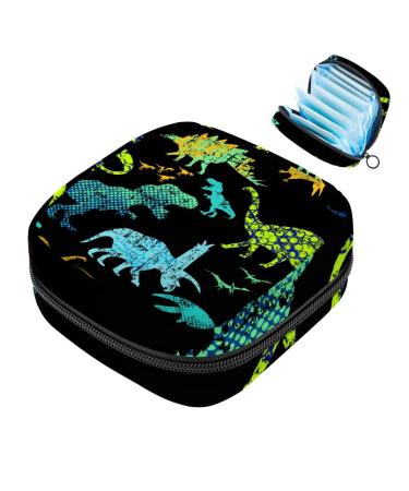 Storage bags for women's bandages dinosaurs black portable menstrual pads panty lores tampons women's bandages storage holder for women school office