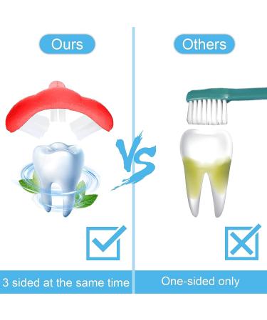 Cellena Kids 3-Sided Toothbrushes - Gentle Clean Manual Toothbrush for Children (Ren-2pcs) Red-2pcs - Buy Online on GoSupps.com