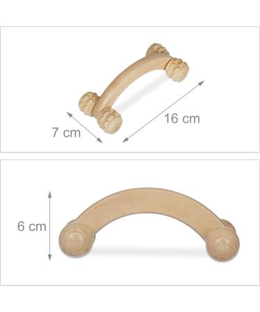 Relaxdays Wooden Massage Set - 2 Manual Rollers for Back Neck Arms & Legs - Natural Massage Devices for Home Use - Buy Online on GoSupps.com