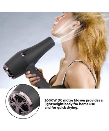2000W Hair Dryer Hot and Cold Blow Dryer Hair Styling Dryer Adjustable 5 Temperature Files Hair Styling Tool with 2 Nozzle for Home and Salon(US Plug) - Buy Online on GoSupps.com