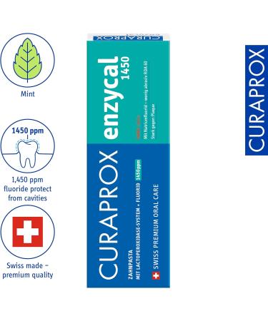 Curaprox Enzycal 1450 Toothpaste - 1450 ppm Fluoride SLS-Free Gentle on Gums 75 ml - Buy Online for International Shipping - Buy Online on GoSupps.com
