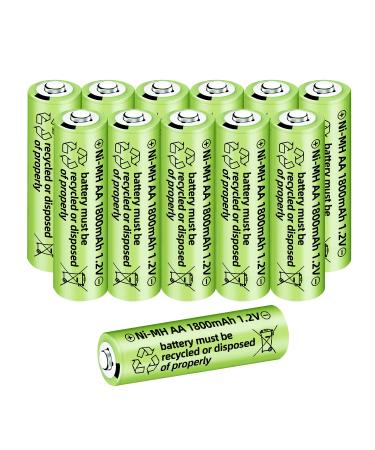 sea jump 12PCS 1.2V 1800mAh Ni-MH AA Battery Suitable for Wireless Microphones Electric Toys RC Mice Calculators Razors Keyboards Household Appliances Solar Lamp Rechargeable Batteries