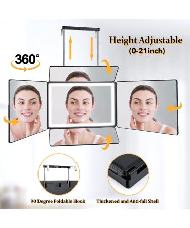 5 Way Barber Mirror with Light - Perfect DIY Haircut Tool for Men and Women - Adjustable Telescoping Hooks - Great Gift Idea - Single Pack - Buy Online on GoSupps.com