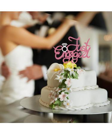 Sotpot 1 Pack Just Engaged Cake Topper Pink Glitter We're Engaged Cake Pick Engagement Party Decorations Bridal Engagement Wedding Cupcake Decoration Party Supplies - Buy Online on GoSupps.com