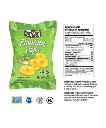 Samai Pacific Sea Salt Plantain Chips 2.65oz (Pack of 15) - Gluten Free, All Natural & Non-GMO | Kosher Pacific Sea Salt Snack - Buy Online on GoSupps.com