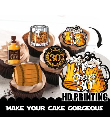 S-Cp-1030Ice Cream Fruit Dessert Cupcake Topper Colorful Glitter Happy Birthday Sensory Pop Game Theme Decor Supplies Baby Shower Boys Girls Birthday Party Decorations - Buy Online on GoSupps.com