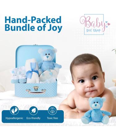 Baby Box Shop Baby Boy Gifts Newborn - 7 Baby Shower Gifts for Baby Boy includes New Baby Boy Gifts in a New Born Baby Gift Set New Born Baby Boy Gift Baby Boy Hamper for New Born Baby - Blue - Buy Online on GoSupps.com