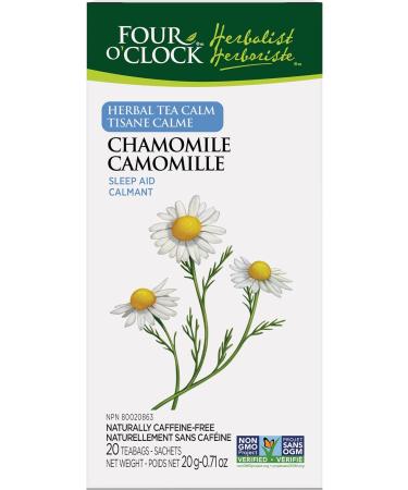 Four O'Clock Herbalist Calm Chamomile Herbal Tea Non-Gmo Kosher Gluten-Free 6 Pack of 20 Teabags - Buy Online on GoSupps.com