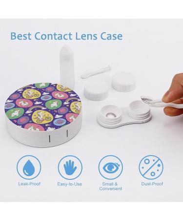 Magic Pattern with Unicorn Contact Lens Travel Kit Portable Cute Contact Box with Mirror for Daily Outdoor - Buy Online on GoSupps.com