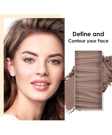Boobeen Face Bronzer Highlighter Contour Powder Palette Multi-use Contour Makeup Easy to Blend Face Shaping Contouring Matte Bronzer Powder Long Lasting #01 - Buy Online on GoSupps.com
