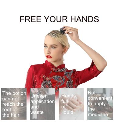 Scalp Applicator Comb - Hair Oil & Medicine Application, Essential Oil Treatment, Massager Brush for Hair Growth - Black - Buy Online on GoSupps.com