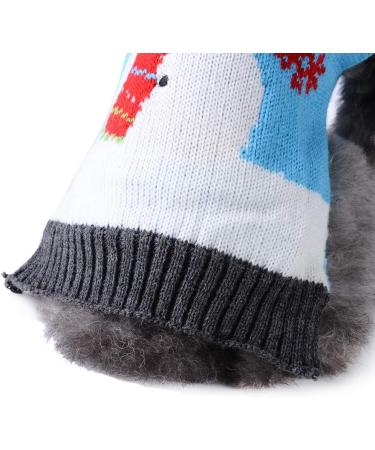 Warm HRTTY Christmas Dog Sweater - Winter Pullover for Small to X-Large Dogs & Cats - Blue Snowman Design - Buy Online on GoSupps.com