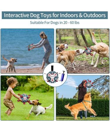 Interactive Dog Toy Soccer Ball with Grab Tabs - Durable Tug Toy for Medium & Large Dogs - Puppy Birthday Gift - Dog Water Toy - Pink (8 Inch) - Buy Online on GoSupps.com