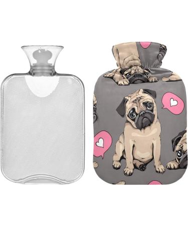 Buy Hot Water Bottles with Cute Pug Cover - 2L Pain Relief & Hot/Cold Compress - Buy Online on GoSupps.com