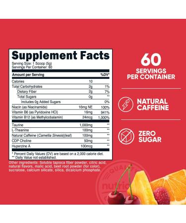 Nutricost Energy Complex - Fruit Punch Clean Energy Powder (60 Servings 300g) | Dietary Supplement for Boosting Energy & Performance - Buy Online on GoSupps.com