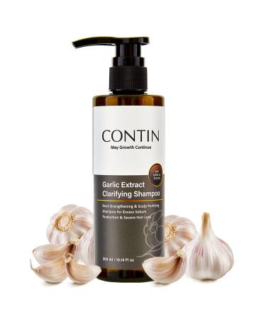 CONTIN Garlic Shampoo for Oily Sensitive Hair  Natural Scalp Treatment for Hair Loss and Hair Growth  Anti-Thinning and Anti-Dandruff for Thicker Fuller Hair  Follicle Clarifying  Roots Strengthening  Unscented Hair Care...