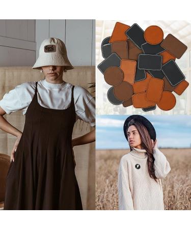 90Pcs Blank Patches Leatherette Hat Patches with Adhesive Rustic Leatherette Rectangle Round Patch Faux Leather Patches for Hats Custom Fabric Repair Sew Laser Supplies Blend - Buy Online on GoSupps.com