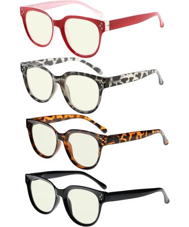 CessBlu 4 Pack Blue Light Blocking Reading Glasses for Women - Computer Reader Eyeglasses (1.25x Mixed Styles) - Shop Now - Buy Online on GoSupps.com