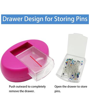 Dolstar Magnetic Pin Holder with 100 Plastic Head Pins & Drawer - Pink Magnetic Pincushion for Sewing & Quilting - Buy Online on GoSupps.com