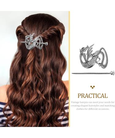 ifundom Viking Hair Clips Dragon Hairpin Hair Sticks Retro Hair Slide Pin Metal Hair Barrette Hair Accessories for Women and Girls - Buy Online on GoSupps.com