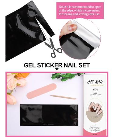 Kalolary 20 Pieces Nail Stickers - Gel Nail Polish Full Wraps UV/LED Cured Strips with File & Stick for Women & Girls - Naked Pink - Buy Online on GoSupps.com