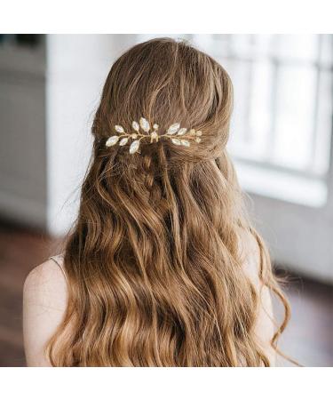3 Pcs Rhinestone Bride Wedding Hair Pins | Crystal Headpiece for Women and Girls | Gold Bridal Hair Accessories - Buy Online on GoSupps.com