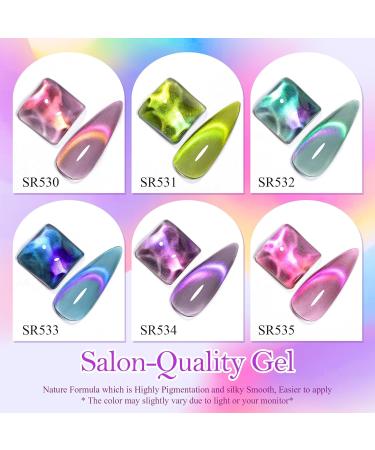 MEET ACROSS Glass Cat Eye Gel Polish Set - Colorful Magnetic UV Nail Polish for DIY Manicure | Soak Off Transparent Gel Kit - Buy Online on GoSupps.com
