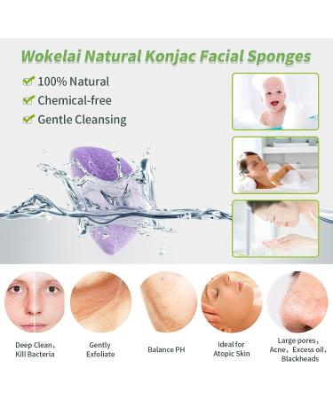 Organic Konjac Facial Sponges for Cleansing and Exfoliating - 6 Pack Konjac Face Sponge for Face and Body, Natural Cleaning Puff Scrubber for Shower, Bath, and Spa - Men, Women, Babies - Buy Online on GoSupps.com