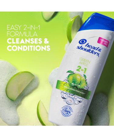 Head & Shoulders Green Apple 2-in-1 Anti-Dandruff Shampoo & Conditioner 13.5 Fl Oz - Buy Online on GoSupps.com