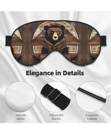 Buy Rustic Bear Eye Mask | Soft Elastic & Adjustable Sleep Mask for Men & Women | Nighttime Comfort in Black - Buy Online on GoSupps.com