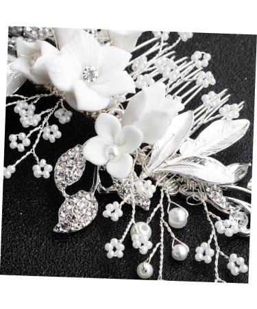 Beaupretty Women Hair Comb for women womens for hair crystal headpiece pearl rhinestone hair clips silver floral hair rhinestone hair s for women Floral Headdress Women Hair Crystal - Buy Online on GoSupps.com