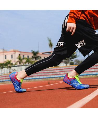 iFRich Track Spikes Shoes 9 Blue - Unisex Mesh Athletics Sneakers for Training and Sprint Racing - Buy Online on GoSupps.com