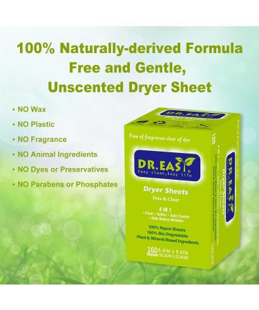 Dr.Easy Dryer Towels - 320 Carat Free & Clear Fabric Softener Sheets for Sensitive Skin | 100% Viscose Odorless & Dye-Free - Buy Online on GoSupps.com