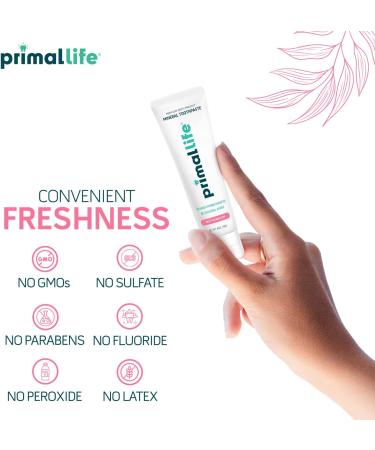 Primal Life Organics Dirty Mouth Natural Alkalizing Toothpaste - Hydroxyapatite, Essential Oils, Kaolin, Bentonite Clay, Colloidal Silver - Organic & Vegan (Bubblegum Flavor 4oz) - Buy Online on GoSupps.com