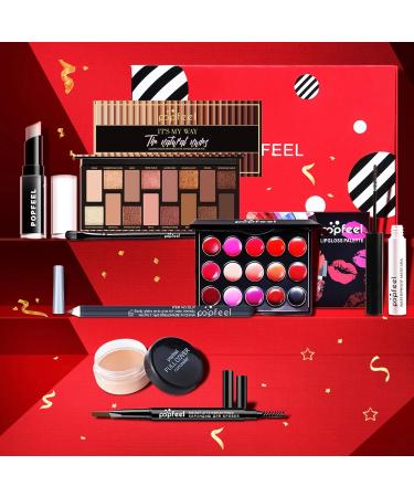All-in-One Makeup Kit for Women | 16 Color Eyeshadow Palette Brushes Mascara & More - Perfect Gift - Buy Online on GoSupps.com