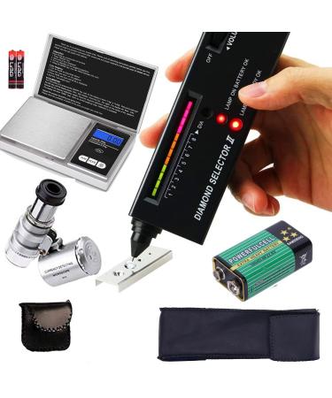 Diamond Tester Pen, High Accuracy Jewelry Diamond Tester+200g/0.01g Mini Jewelry Scale+60X Mini LED Magnifying, Professional Diamond Selector for Novice and Expert, Thermal Conductivity Meter Diamond Tester+200g/0.01gDigital Gram Scale+60X Loupe - Buy Online on GoSupps.com