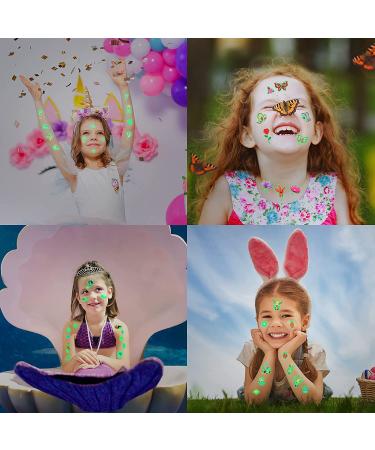 Sinmoe 400 Pcs Glow Temporary Tattoos for Kids | Waterproof Luminous Cartoon Tattoo Stickers | Unicorn Dinosaur Mermaid Animal Fake Tattoos | Party Supplies (30 Sheets) - Buy Online on GoSupps.com