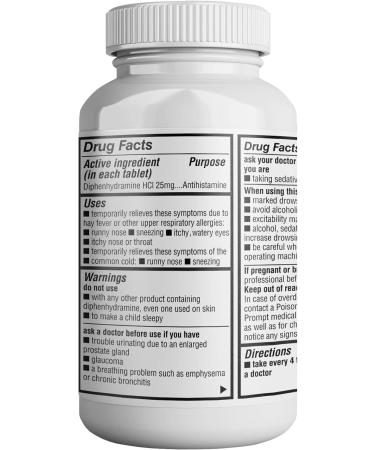 HealthLife Allergy Relief Medicine Diphenhydramine HCl 25mg Caplets (Pink) - 600 Count for Children and Adults - Relieves Sneezing, Runny Nose, Hay Fever, Itchy Eyes & Throat - Buy Online on GoSupps.com