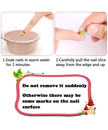 96 Pcs Kids Fake Nails - Pre-glue Full Cover Short False Nails for Girls | Lovely Gift for Children - Refreshing and Cute - Buy Online on GoSupps.com