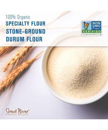 Great River Organic Milling Whole Grain Durum Flour - 8 lb, Stone Ground (4 pack) - Buy Online on GoSupps.com