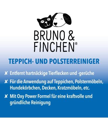 Bruno & Finchen Upholstery & Carpet Cleaner | Removes Pet Spots & Odors | Ideal for Dog Baskets | 650 ml - 1 Pack - Buy Online on GoSupps.com