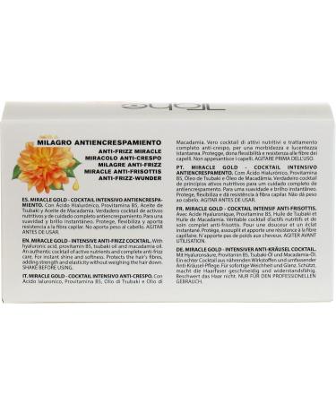  Tahe Tahe Miracle Gold Intensive Anti-Frizz Cocktail with Hyaluronic Acid for Hair 6 x 10 ml - Buy Online on GoSupps.com