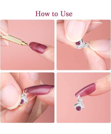 Uonlytech Manicure Tools Crystal Pendants Charms Nail Charm Drill Dangle Nail Art Charms Nail Piercing Tool with Charms for Tips Acrylic Gels and Nail Art Pendant Nail Jewels - Buy Online on GoSupps.com