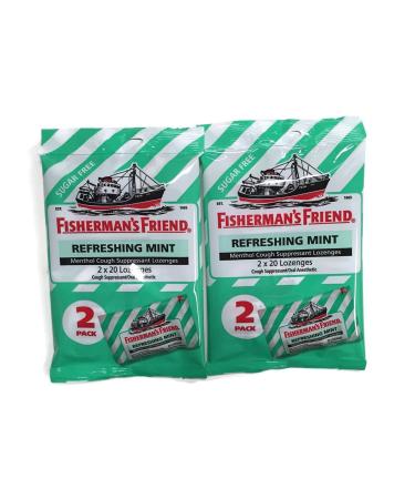 Sugar Free Fisherman's Friend Lozenges, Refreshing Mint Cough Suppressant Lozenges, 40-count Bags (2 Sets) - Buy Online on GoSupps.com