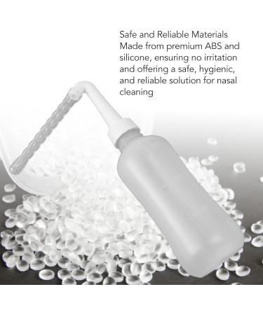 Neti Pot Sinus Rinse Bottle Silicone ABS Manual Nose Wash Cleaner Nasal Irrigation for Adults Kids with Salt Packets Pressure Sticker Thermometer Light Blue (310ML White) - Buy Online on GoSupps.com