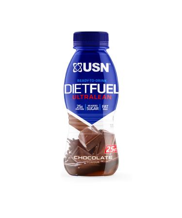 USN Diet Fuel Ultralean Pre-mixed & Ready to Drink Meal Replacement Shake Bottles: 8 x 310ml Chocolate