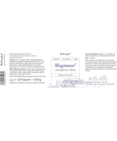 Bioprophyl Magmaar 750 mg L-Arginine Zinc Selenium & Vitamins for Fertility - 120 Vegetarian Capsules - International Shipping Available - Buy Online on GoSupps.com