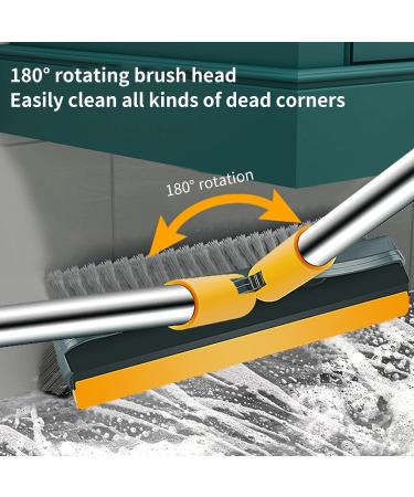 Floor Brush Indoor/Outdoor Broom 3 in 1 Stiff Bristles Floor Scrub Brush with Squeegee & 38in Long Handle Sweeping Brush for Cleaning Kitchen Bathroom Patio Wood Stone Tile Floor - Buy Online on GoSupps.com