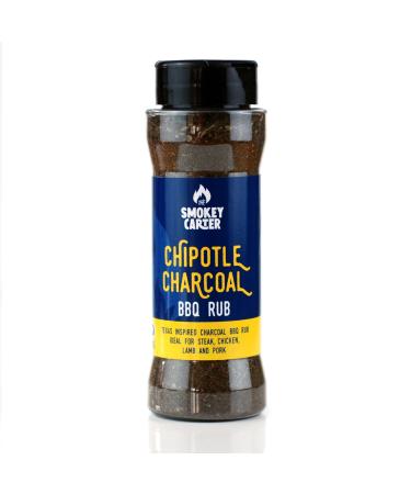 Chipotle Charcoal BBQ Rub | The Smokey Carter | Activated charcoal steak seasoning | Great on burgers brisket ribs & lamb | Chipotle chilli smoky kick
