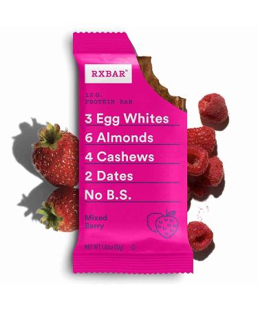 RXBAR Protein Bars - Mixed Berry Flavor | 12g Protein | Gluten Free Snacks | 22oz Box (12 Bars) - Buy Online on GoSupps.com